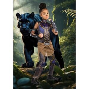 Black‎ Panther Shuri Costume Girls Jumpsuit Brown Marvel Avengers New Small